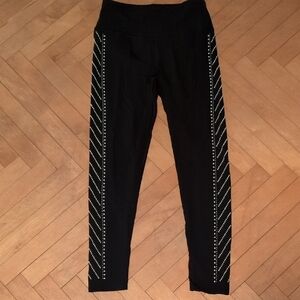 Victoria Sport Black Leggings with White Stud Accents Size S